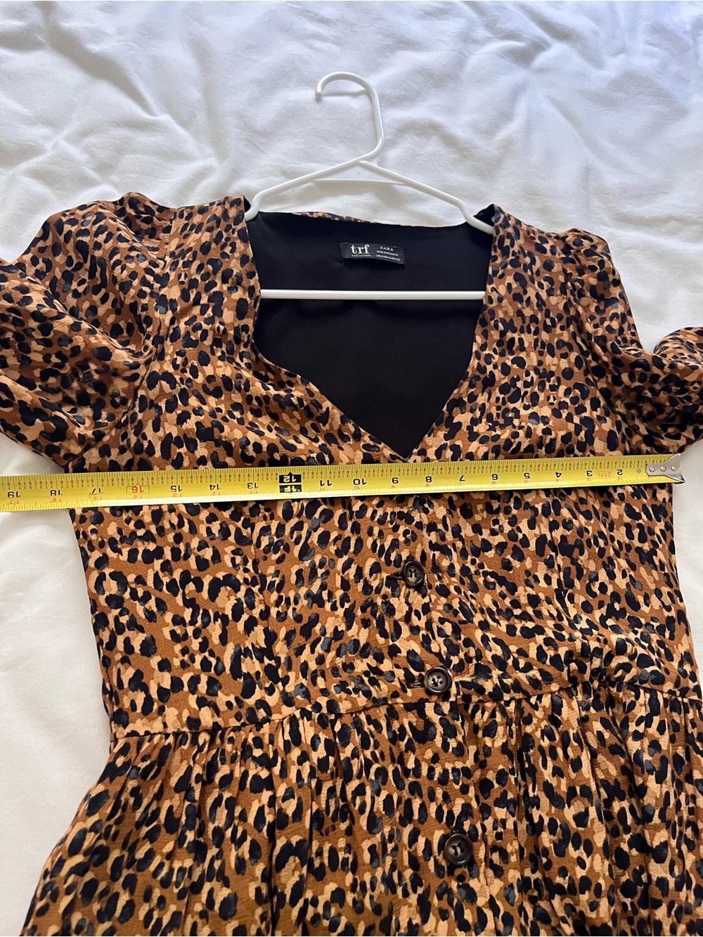 Zara TRF Animal Print Button Down Midi Dress Leopard Cheetah Size Small - Picture 8 of 10
